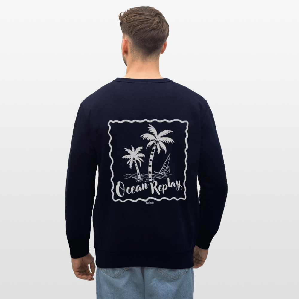 Unisex Bio-Sweatshirt Roller -Ocean replay- - Navy
