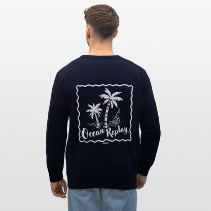 Unisex Bio-Sweatshirt Roller -Ocean replay- - Navy