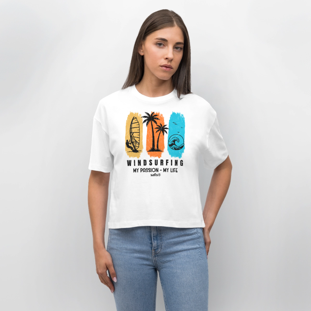 Frauen Boxy Bio-T-Shirt Nova -my passion my life- - Weiß
