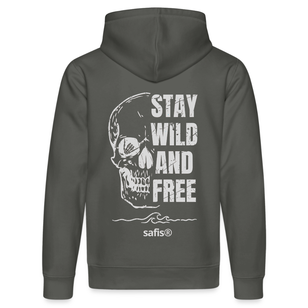 safis® Windsurf Shirt -wild and free- Unisex Bio-Hoodie DRUMMER - Anthrazit