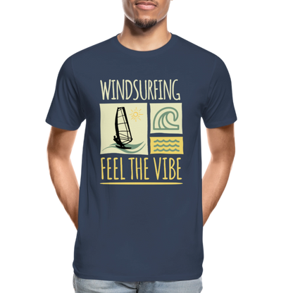 Männer Premium Bio T-Shirt -feel the vibe- - Navy