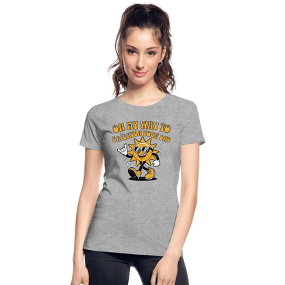 Safis Sports Frauen Premium Bio T-Shirt -on my way- - Grau meliert