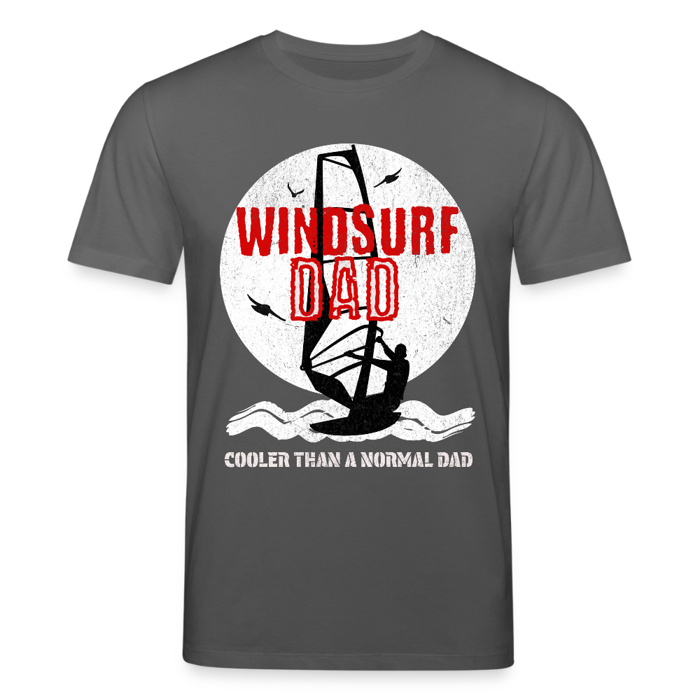 safis® Geschenkidee für Windsurf-Papas -windsurfdad- Unisex Bio-T-Shirt CREATOR - Anthrazit