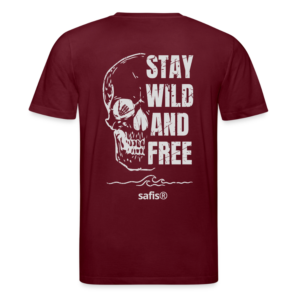 safis® Windsurf Shirt -wild and free- Unisex Bio-T-Shirt CREATOR - Burgunderrot