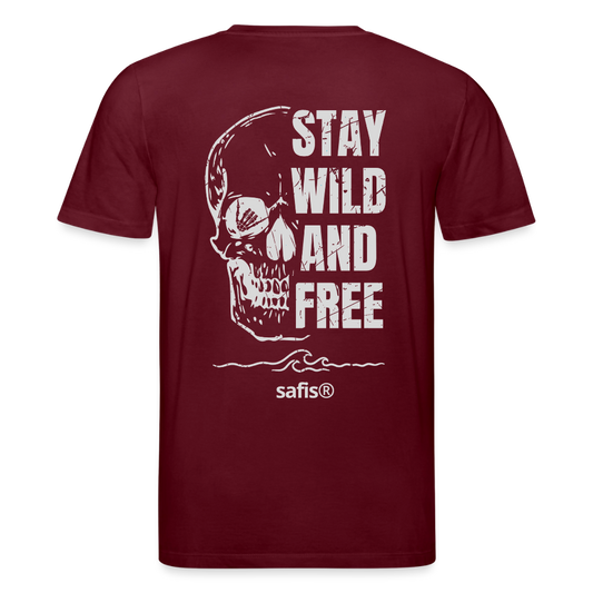 safis® Windsurf Shirt -wild and free- Unisex Bio-T-Shirt CREATOR - Burgunderrot