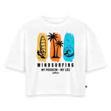Frauen Premium Oversized Bio Cropped T-Shirt -my passion my life- - Weiß
