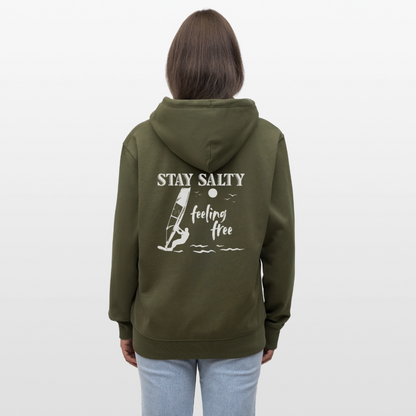 Unisex Bio-Kapuzenjacke CULTIVATOR -stay salty- - Khaki
