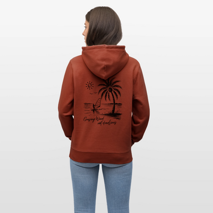 Unisex Bio-Hoodie CRUISER -chasing wind- - Terrakotta