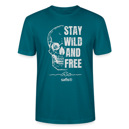 Windsurf T Shirt Herren safis® -wild and free- Unisex T-Shirt CRAFTER - Ozeanblau