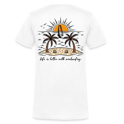 Männer Bio-T-Shirt mit V-Ausschnitt -better life- - Weiß