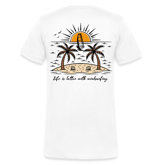 Männer Bio-T-Shirt mit V-Ausschnitt -better life- - Weiß