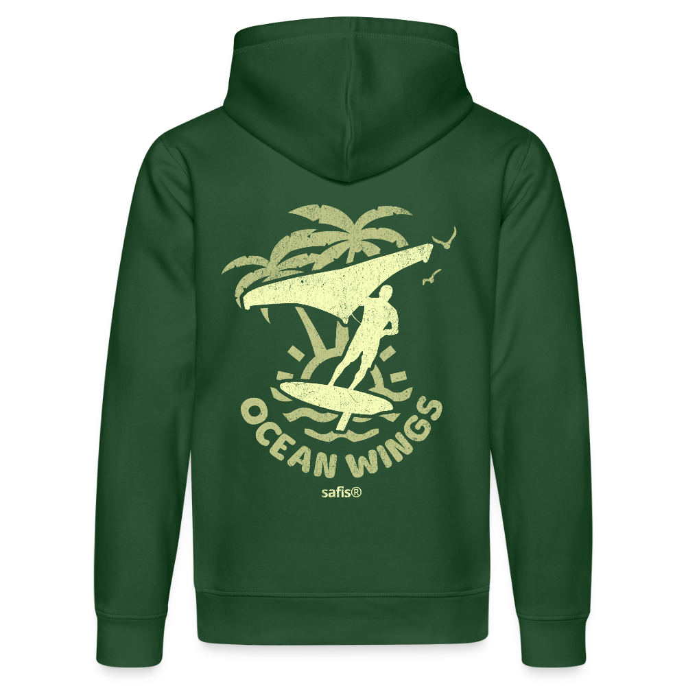 safis® wingsurf Unisex Bio-Hoodie DRUMMER -ocean wings- - Flaschengrün