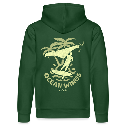 safis® wingsurf Unisex Bio-Hoodie DRUMMER -ocean wings- - Flaschengrün