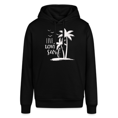Unisex Bio-Hoodie -live love surf- - Schwarz