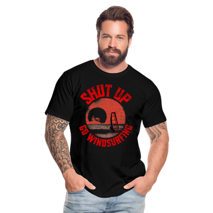 Männer Premium Bio T-Shirt -shut up- - Schwarz