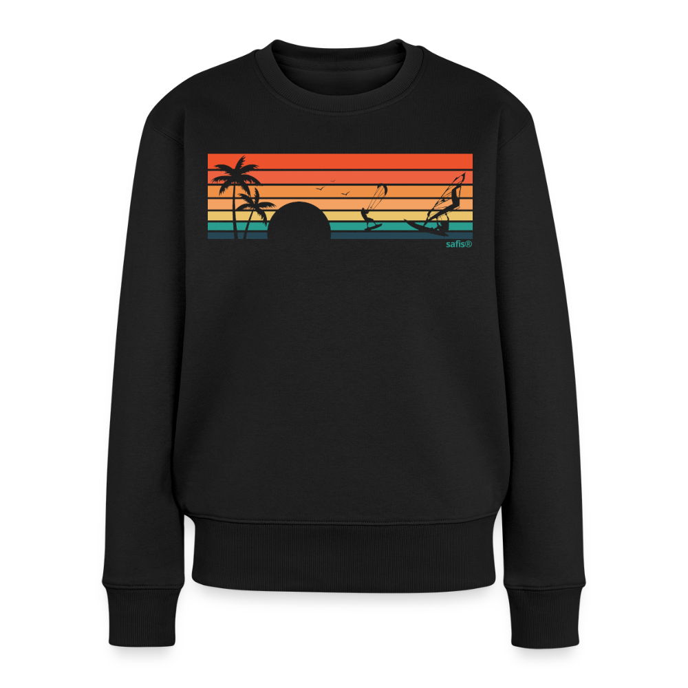 safis® nachhaltige Surfkleidung -sunset- Frauen Premium Pullover - Schwarz