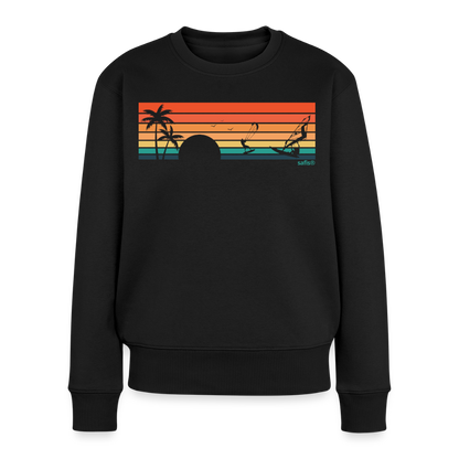 safis® nachhaltige Surfkleidung -sunset- Frauen Premium Pullover - Schwarz