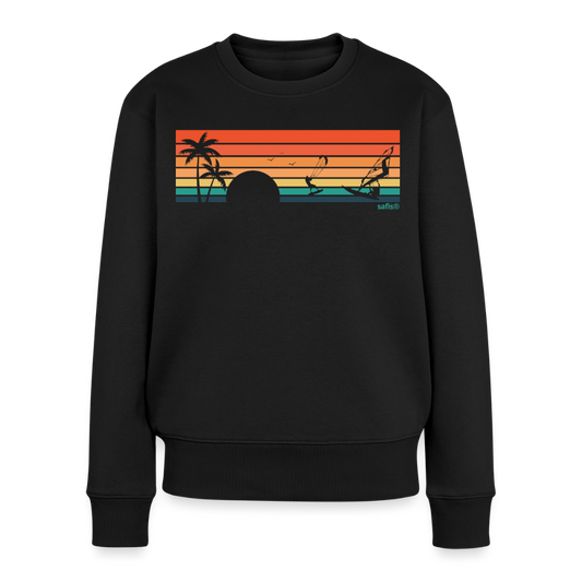 safis® nachhaltige Surfkleidung -sunset- Frauen Premium Pullover - Schwarz