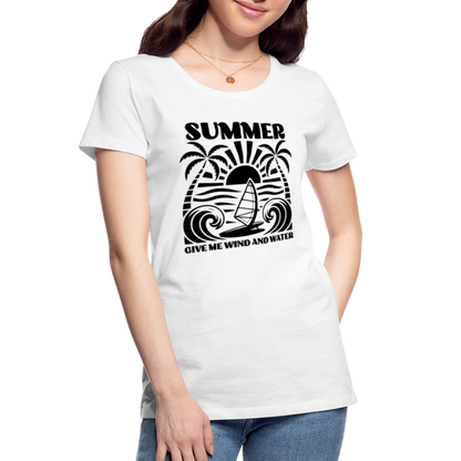 Safis Shop Frauen Premium Bio T-Shirt -give me wind and water- - Weiß