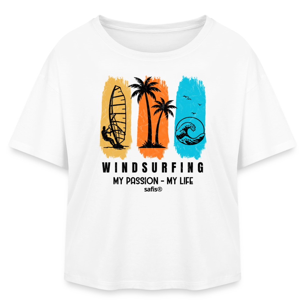 safis Windsurf shirt Relaxed Fit Frauen T-Shirt -my passion my life- - Weiß