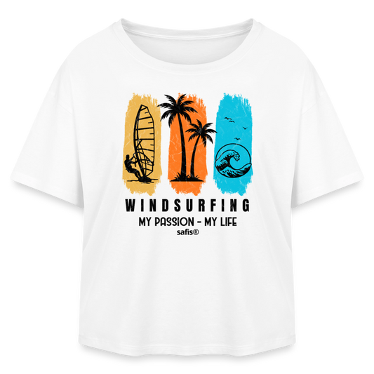 safis Windsurf shirt Relaxed Fit Frauen T-Shirt -my passion my life- - Weiß