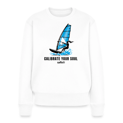 Windsurf Frauen Premium Pullover -calibrate your soul- - Weiß von safis
