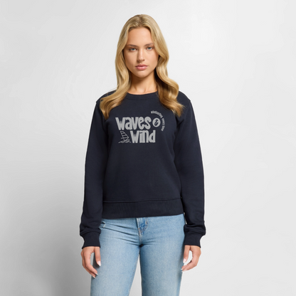 Frauen Premium Pullover -waves & wind- - Navy