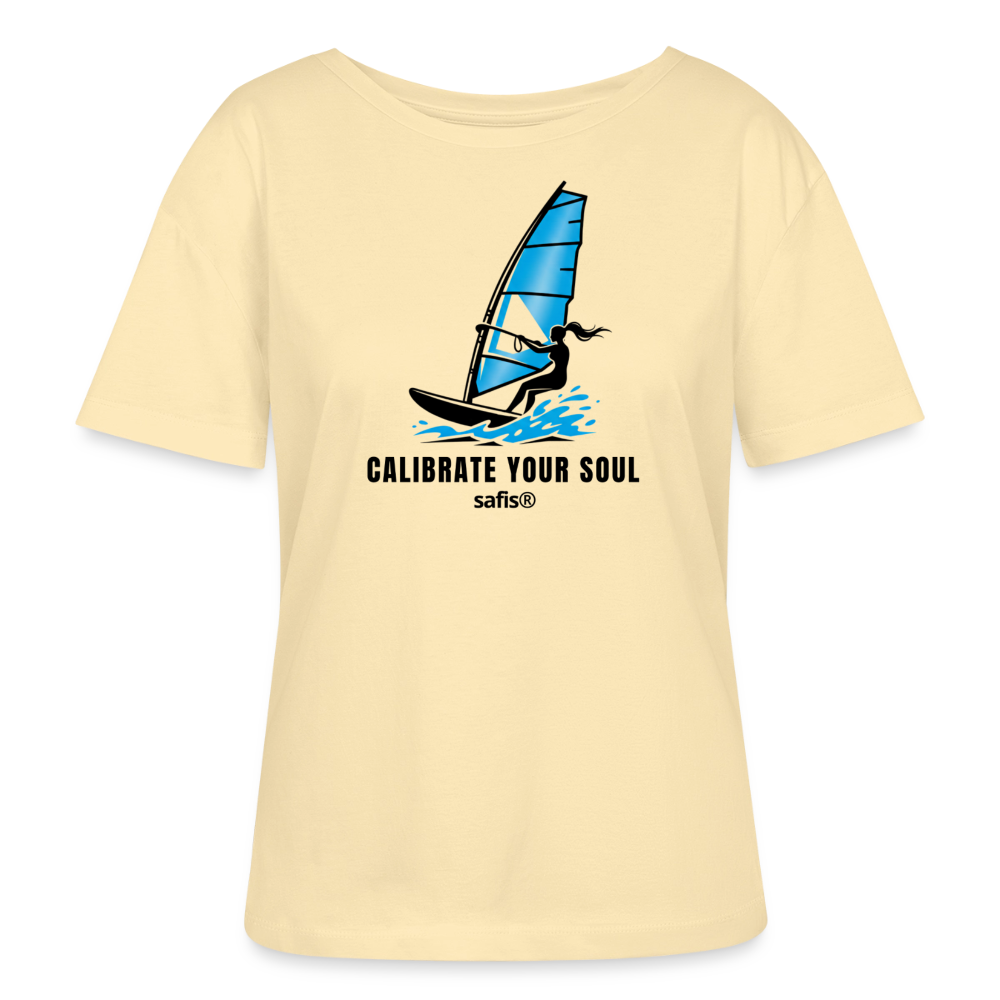 Windsurf Shirt safis® Frauen Bio-T-Shirt -calibrate your soul- - Creme