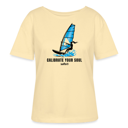 Windsurf Shirt safis® Frauen Bio-T-Shirt -calibrate your soul- - Creme