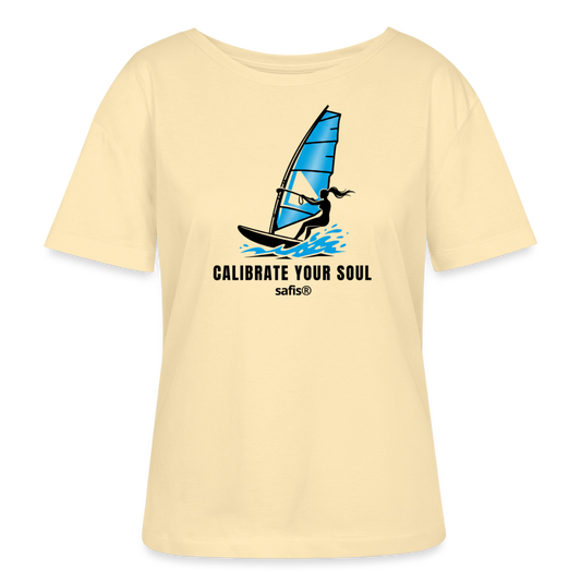 Windsurf Shirt safis® Frauen Bio-T-Shirt -calibrate your soul- - Creme