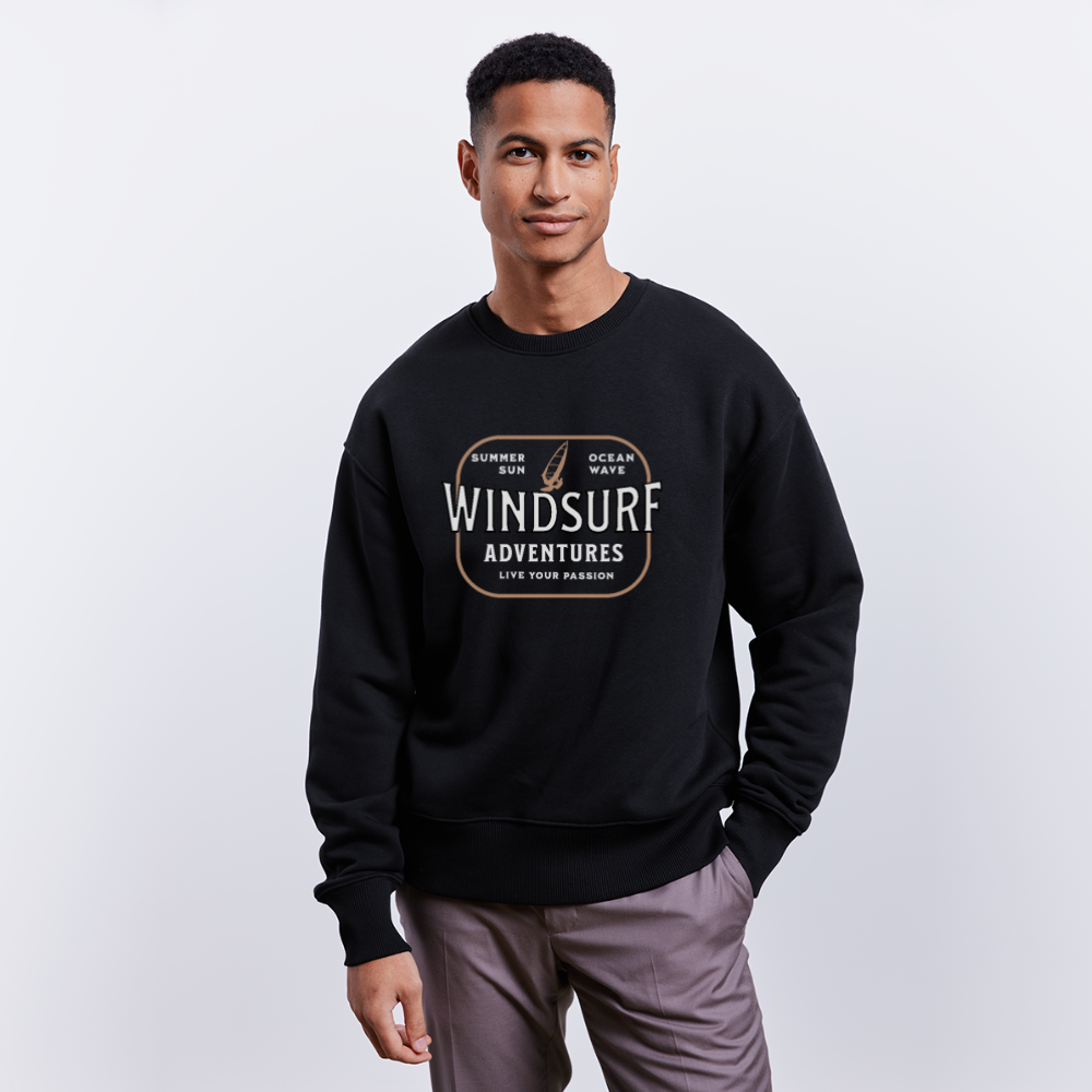 Unisex Oversize Bio Pullover -passion- - Schwarz