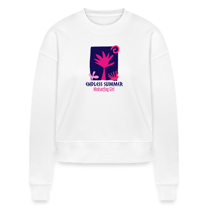 Cropped Frauen Bio-Sweatshirt -endless summer- - Weiß