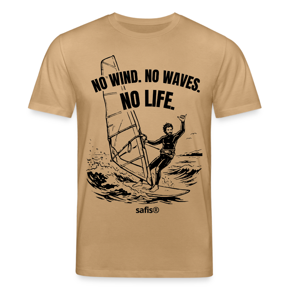 safis® Windsurf Bio-Shirt -no life- Unisex CREATOR - Karamell 