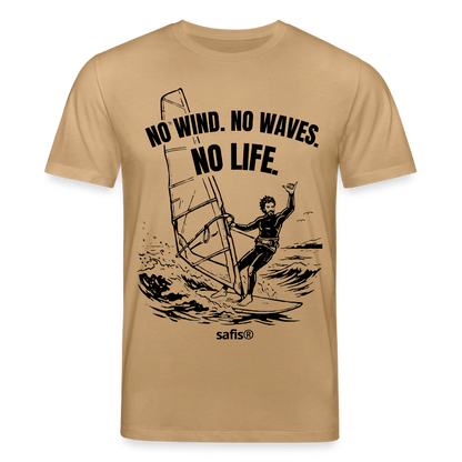 safis® Windsurf Bio-Shirt -no life- Unisex CREATOR - Karamell 