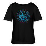 Relaxed Rundhals Frauen Bio-T-Shirt -blue wave vibes- - Schwarz