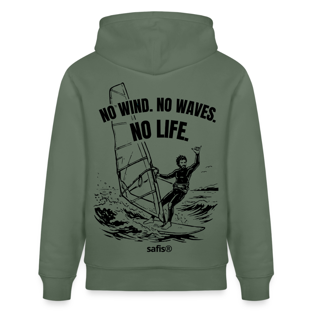 safis Windsurf Hoodie -no life- Unisex Bio-Hoodie - Tanngrün