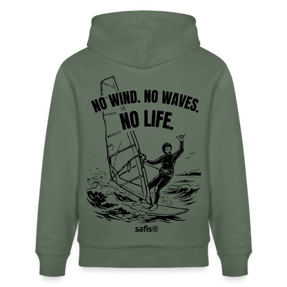 safis Windsurf Hoodie -no life- Unisex Bio-Hoodie - Tanngrün