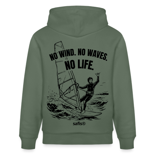 safis Windsurf Hoodie -no life- Unisex Bio-Hoodie - Tanngrün