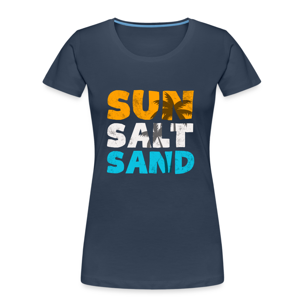 Frauen Premium Bio T-Shirt -sun salt sand- - Navy