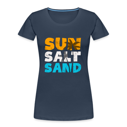 Frauen Premium Bio T-Shirt -sun salt sand- - Navy