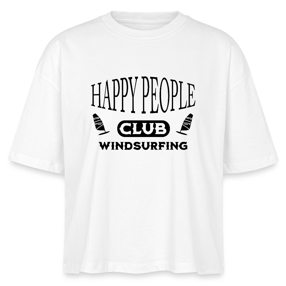 Frauen Boxy Bio-T-Shirt -happy people- - Weiß