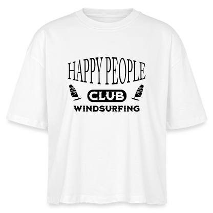Frauen Boxy Bio-T-Shirt -happy people- - Weiß