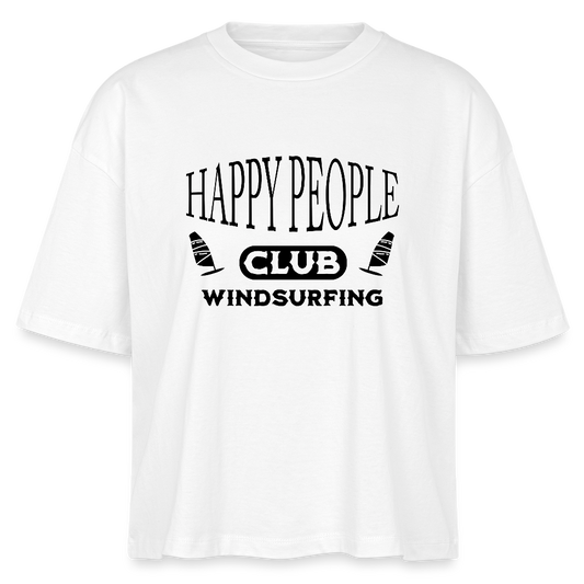 Frauen Boxy Bio-T-Shirt -happy people- - Weiß