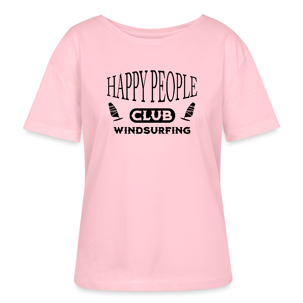 Relaxed Rundhals Frauen Bio-T-Shirt -happy people- - Hellrosa