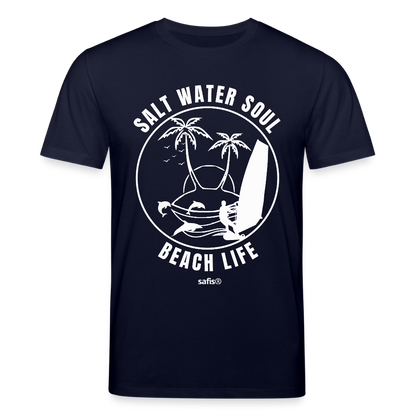 safis® Windsurf  Unisex Bio-T-Shirt CREATOR -salt water soul- - Navy