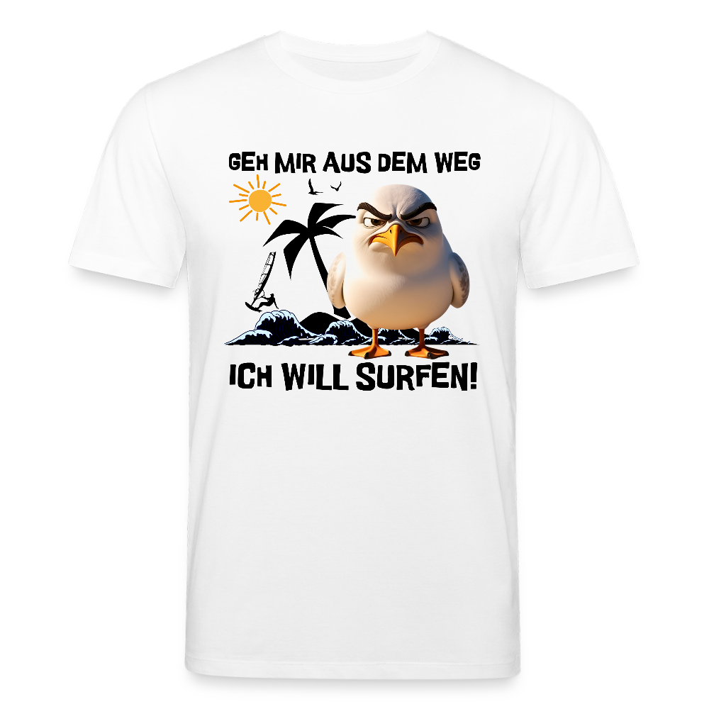 Männer Bio-T-Shirt -ich will surfen- - Weiß