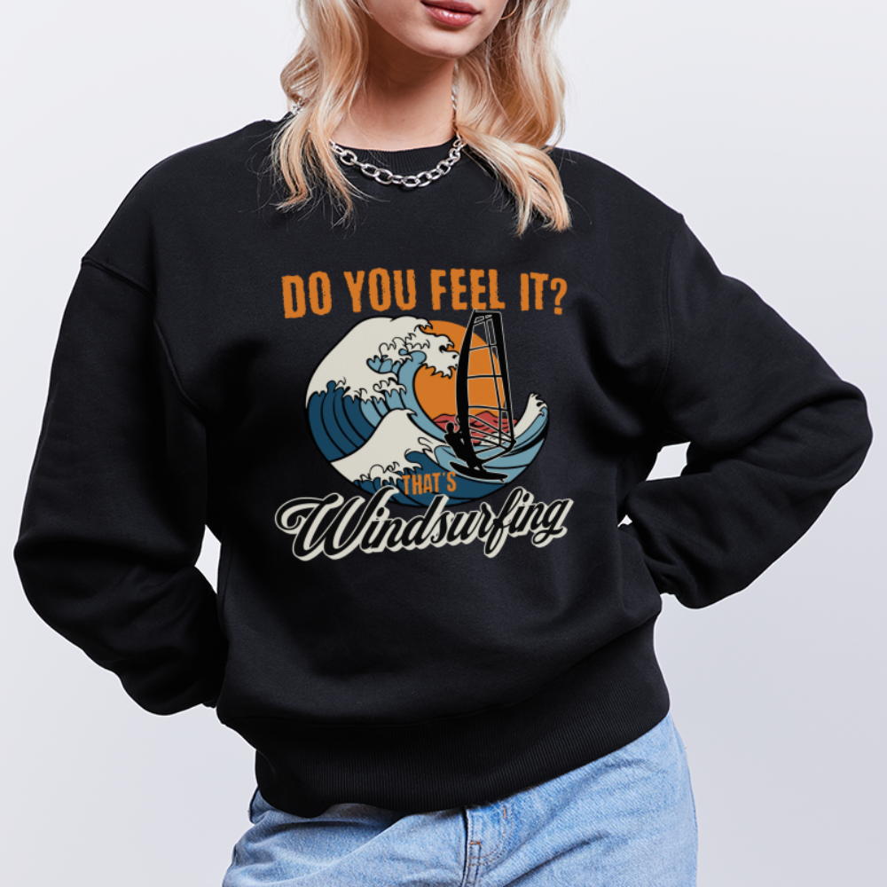 Unisex Oversize Bio Pullover -do you feel it- - Schwarz