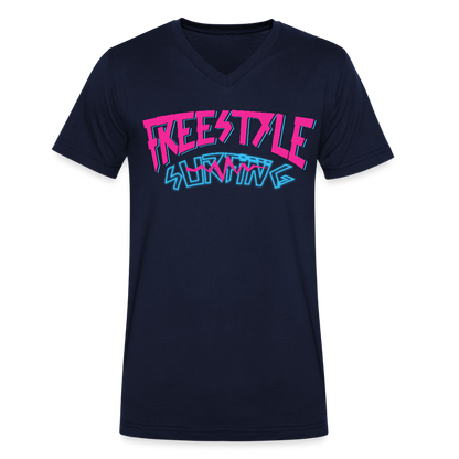 Männer Bio-T-Shirt mit V-Ausschnitt - Navy