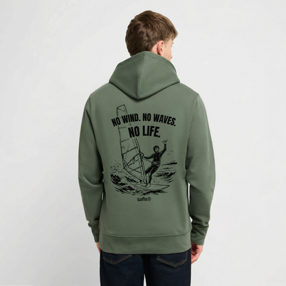 -no life- Unisex Bio-Hoodie CRUISER - Tanngrün