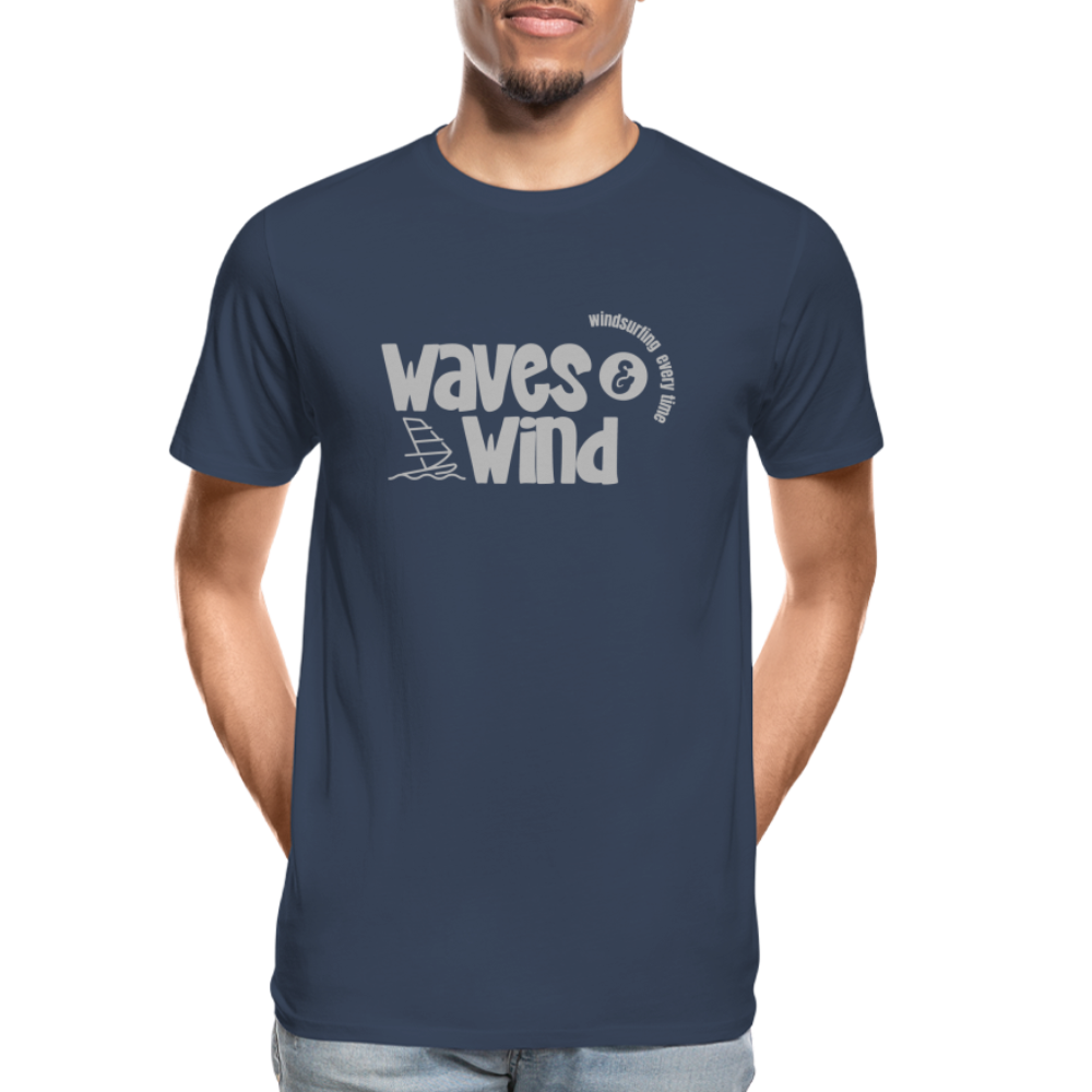 Männer Premium Bio T-Shirt -waves & wind- - Navy